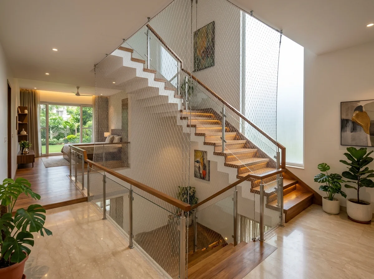 Staircase Safety Nets installation